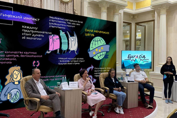 Дистанционное  скрайбинг-сопровождение конференции "Евразия Глобал ".  Визуальное сопровождение (скрайбинг) Международной четырехдневной конференции на 2 языках