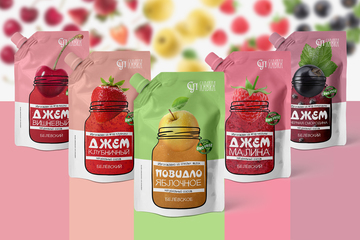 Дизайн упаковок для линейки джемов.
