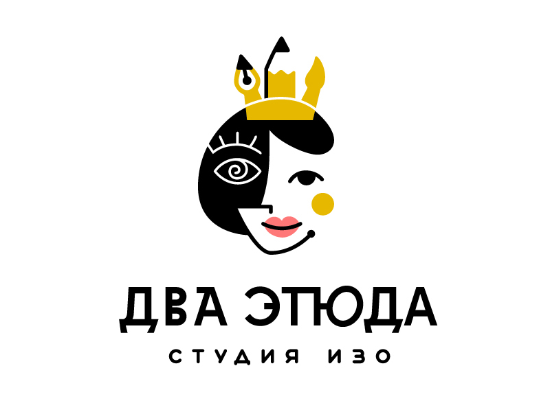 Разработка логотипа и элементов фирменного стиля для студии ИЗО «Два Этюда»