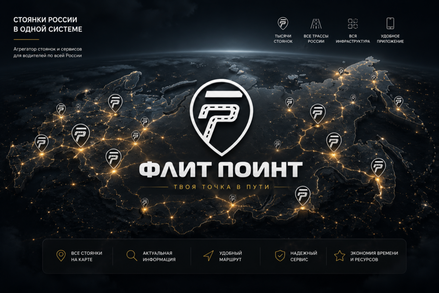 ФЛИТ ПОИНТ - Вся дорога в одной системе. Новый уникальный агрегатор стоянок на трассах России.