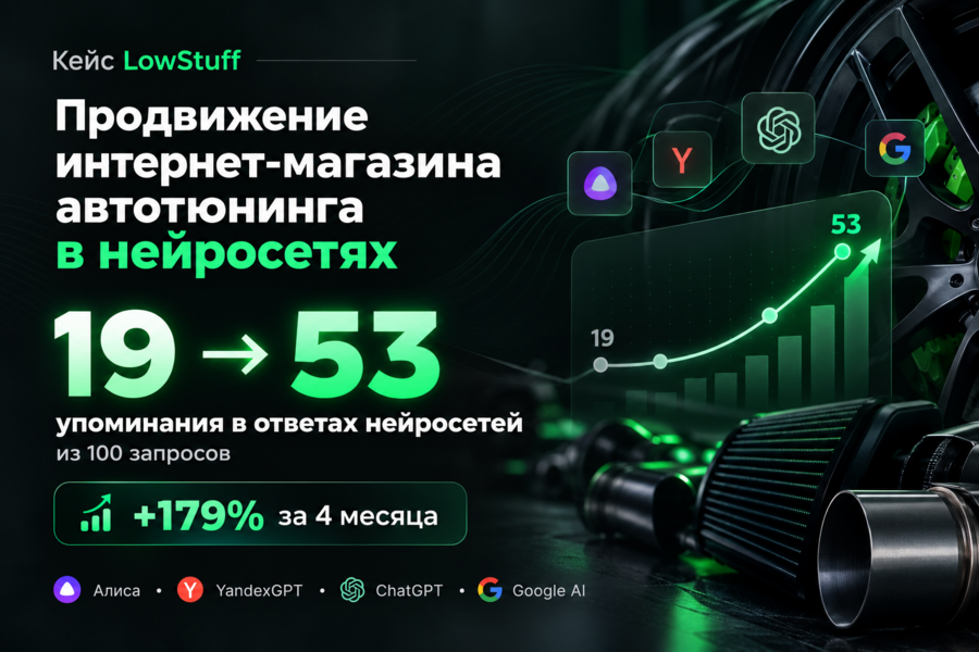 Как интернет-магазин автотюнинга за 4 месяца увеличил упоминания в нейросетях на 179%